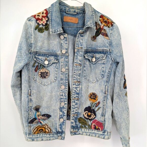 Blank NYC Jackets & Blazers - Blank NYC Blue Embellished Jean Jacket
